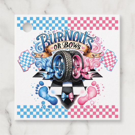 Geschlecht offenbart Party Rosa Blau Geschenkanhänger (Vorderseite)