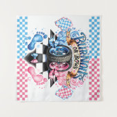 Geschlecht offenbart Party rosa blaue Kulisse Wandteppich (Vorderseite (Horizontal))