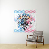 Geschlecht offenbart Party rosa blaue Kulisse Wandteppich (Beispiel)