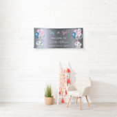 Geschlecht offenbart Party Silber-Baby-Elefanten Banner (Insitu)