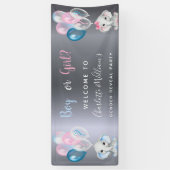 Geschlecht offenbart Party Silber-Baby-Elefanten Banner (Vertikal)
