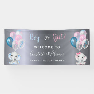 Geschlecht offenbart Party Silber-Baby-Elefanten Banner