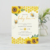 Geschlecht offenbart Party, was Babybeere werden Einladung (Stehend Vorderseite)