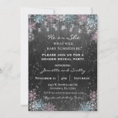 Geschlecht offenbart Party Winter Snowflake Wood L Einladung (Vorderseite)