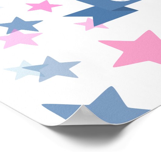 Geschlecht offenbart Party-Zeichen, er oder sie ko Poster (Ecke)