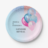 Geschlecht offenbart Pink Blue Balloons Glitzer
