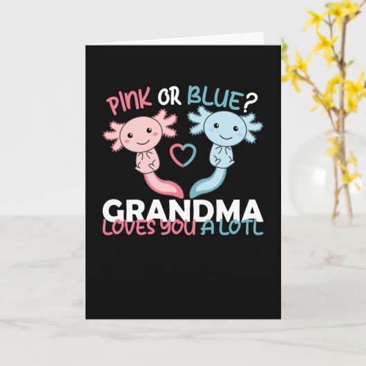 Geschlecht offenbart pinkfarbene oder blaue Oma-Li Karte (Gelbe Blume)