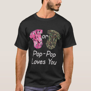Geschlecht offenbart Pop-Pop Rosa oder grüne Camo T-Shirt