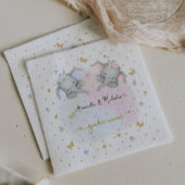 Geschlecht offenbart rosa blaue Flora Elefant Serviette