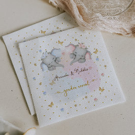 Geschlecht offenbart rosa blaue Flora Elefant Serviette