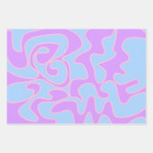 Geschlecht offenbart rosa blaue Groovy Retro einzi Geschenkpapier Set (Vorderseite 2)