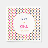 Geschlecht offenbart rosa blaue Herzen Serviette (Vorderseite)