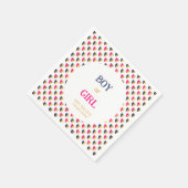 Geschlecht offenbart rosa blaue Herzen Serviette (Ecke)