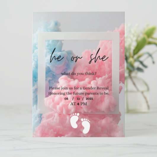 Geschlecht offenbart rosa blauen Rauch (Stehend Vorderseite)