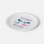 Geschlecht offenbart rosa Blauer Wal einer Überras Pappteller (Schrägansicht)