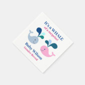 Geschlecht offenbart rosa Blauer Wal einer Überras Serviette (Ecke)