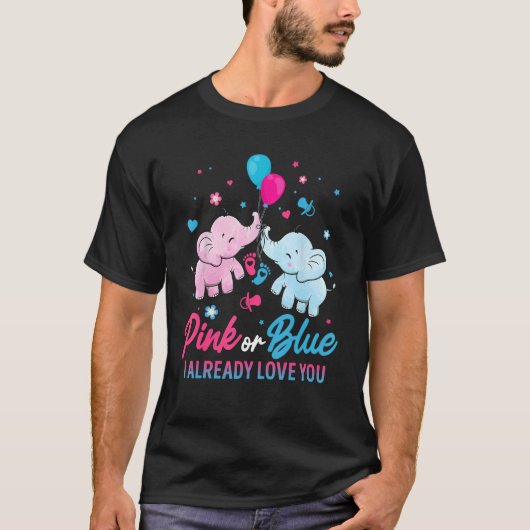 Geschlecht offenbart rosa oder blaue Junge oder Mä T-Shirt (Vorderseite)