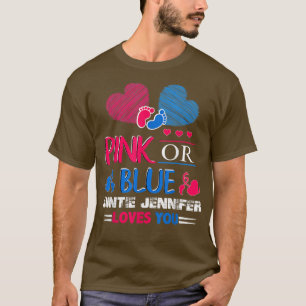 Geschlecht offenbart rosa oder blaue Tante Jennife T-Shirt