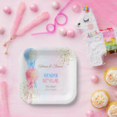 Geschlecht offenbart rosa und blaue Balkone Pappteller (Party)