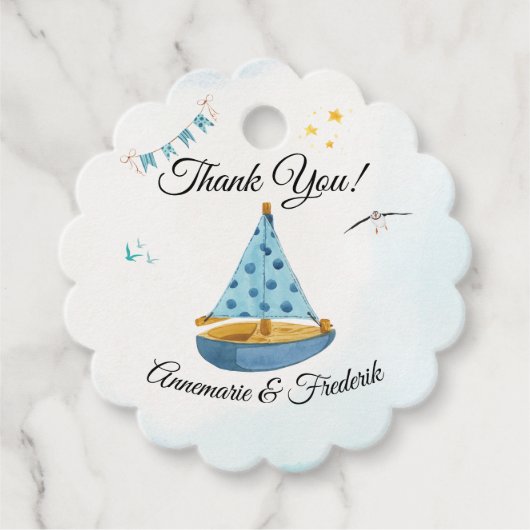 Geschlecht offenbart Sailboat Geschenkanhänger (Vorderseite)