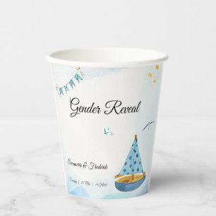 Geschlecht offenbart Sailboat Pappbecher