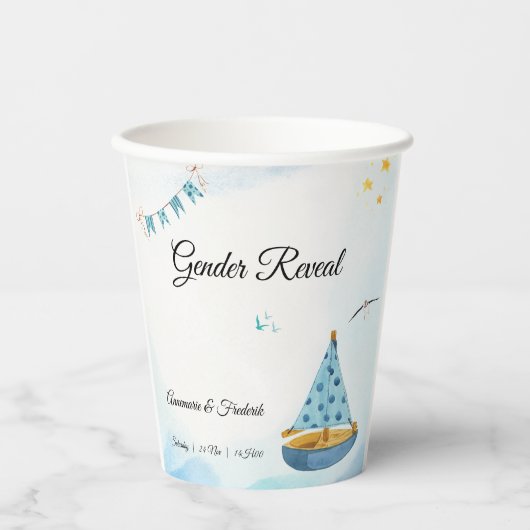 Geschlecht offenbart Sailboat Pappbecher (Vorderseite)