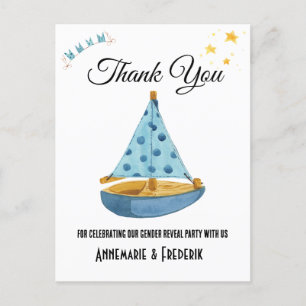 Geschlecht offenbart Sailboat Postkarte