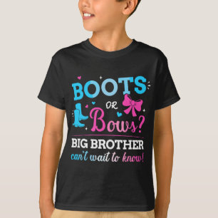 Geschlecht offenbart Stiefel oder Bögen Bruder pas T-Shirt