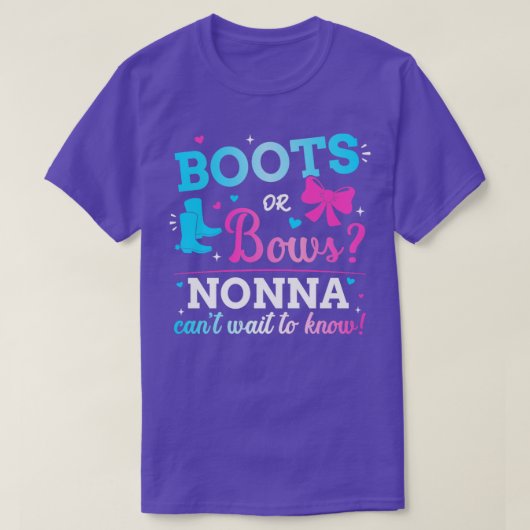 Geschlecht offenbart Stiefel oder Bögen, die dem B T-Shirt (Design vorne)