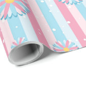 Geschlecht offenbart Streifen Blue Pink Pastel Bab Geschenkpapier (Rolleneckpunkt)