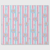Geschlecht offenbart Streifen Blue Pink Pastel Bab Geschenkpapier (Flach)