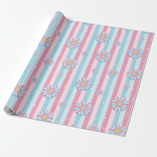 Geschlecht offenbart Streifen Blue Pink Pastel Bab Geschenkpapier (Ungerollt)