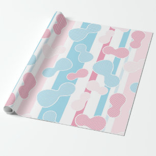Geschlecht offenbart Streifen Blue Pink Pastel Bab Geschenkpapier