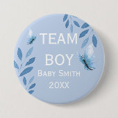 Geschlecht offenbart Team Boy bl Aquarellblume Tas Button (Vorderseite)