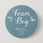 Geschlecht offenbart Team Boy blauer Button (Vorderseite)