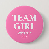 Geschlecht offenbart Team Girl rosa Wasserfarbe je Button (Vorderseite)