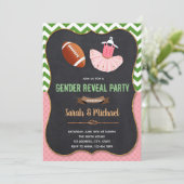 Geschlecht offenbart Touchdown oder Tutu-Einladung Einladung (Stehend Vorderseite)