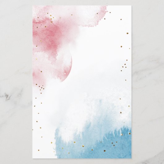 Geschlecht offenbart Watercolor Baby Word Scramble (Rückseite)