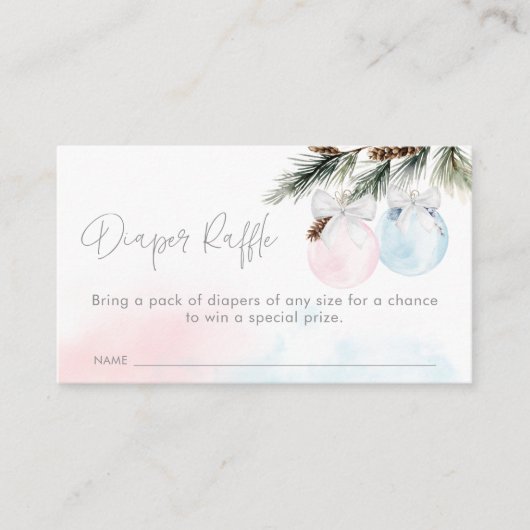 Geschlecht offenbart Winter-Baby-Duschdusche Diape Begleitkarte (Vorderseite)