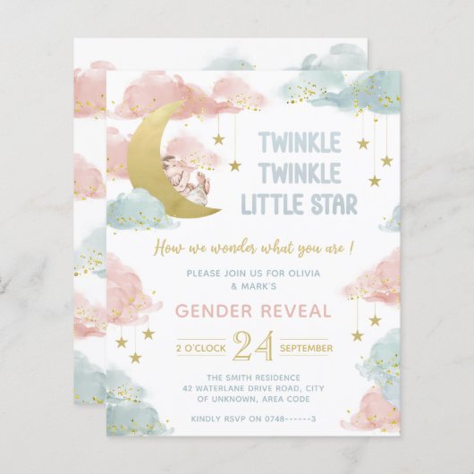 Geschlecht offenbart zarte Einladung (Vorne/Hinten)