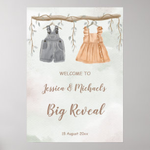 Geschlecht: Party Babydusche - Begrüßungszeichen Poster