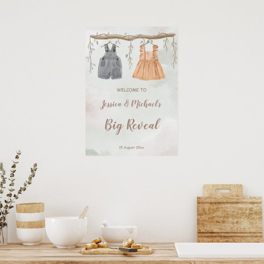 Geschlecht: Party Babydusche - Begrüßungszeichen Poster (Küche)