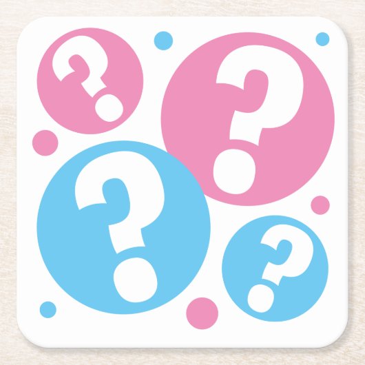 Geschlecht: Party Junge oder Mädchen in Rosa und B Rechteckiger Pappuntersetzer (Vorderseite)