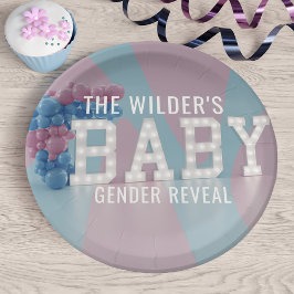Geschlecht: Pink Blue Baby Shower Paper Teller