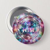 Geschlecht Pronouns Er/Ihm Digitale Kunst Button (Vorne & Hinten)