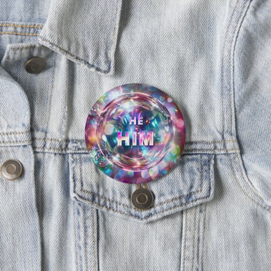 Geschlecht Pronouns Er/Ihm Digitale Kunst Button (Beispiel)