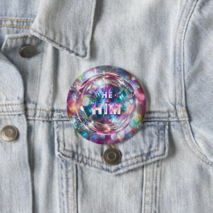 Geschlecht Pronouns Er/Ihm Digitale Kunst Button