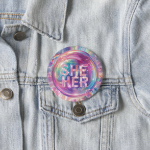 Geschlecht Pronouns Sie/ihre digitale Kunst Button