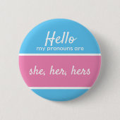 Geschlecht Pronouns - Sie, sie, ihre Pronouns (Fra Button (Vorderseite)