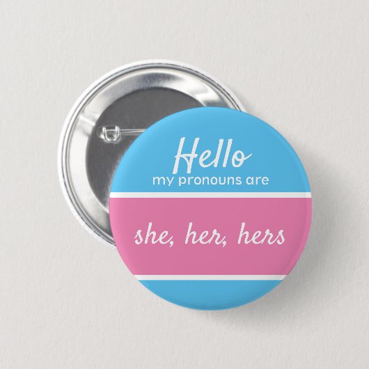 Geschlecht Pronouns - Sie, sie, ihre Pronouns (Fra Button (Vorne & Hinten)